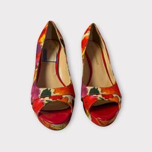 Colorful Floral Peep Toe Heels – Audrey Brooke | Size 8M